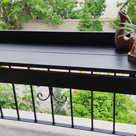 Balkon Bar Masası (Siyah-Beyaz-Doğal Ahşap Rengi)