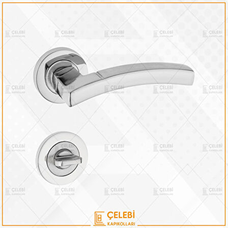 BALMONDİ KOL YUVARLAK ROZETLİ NİKEL SATEN WC KAPI KOLU