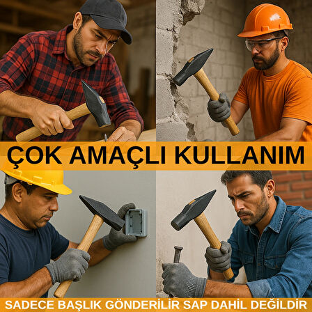 Beylini 5KG Balyoz Başlığı Çelik Uçlu Sivri Yassı Çift Taraflı Profesyonel Yıkım Inşaat Şantiye Sanayi Balyozu