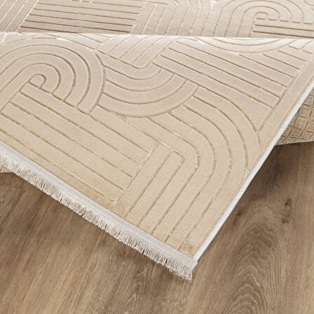 Aries Home Bambu Leke Tutmaz Silinebilir Makinede Yıkakabilir Yumuşak Kaymaz Jel Taban Kalın Bohem Halı
