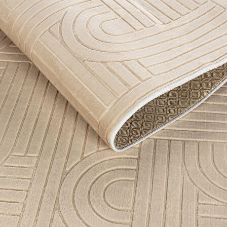 Aries Home Bambu Leke Tutmaz Silinebilir Makinada Yıkakabilir Yumuşak Kaymaz Jel Taban Kalın Bohem Halı