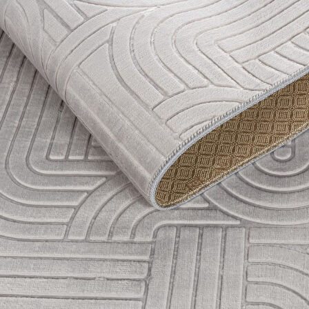 Aries Home Bambu Leke Tutmaz Silinebilir Makinede Yıkakabilir Yumuşak Kaymaz Jel Taban Kalın Bohem Halı