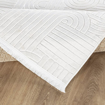 Aries Home Bambu Leke Tutmaz Silinebilir Makinada Yıkakabilir Yumuşak Kaymaz Jel Taban Kalın Bohem Halı