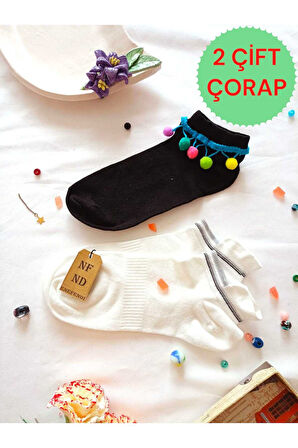 2 ÇİFT HEDİYE PATİK ÇORAP TOPUK TAKVİYELİ ERKEK KADIN SIKMAYAN EKRU BAMBU(DİKİŞSİZ) SİYAH 36-40