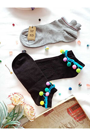 2 ÇİFT HEDİYE PATİK ÇORAP TOPUK TAKVİYELİ ERKEK KADIN SIKMAYAN GRİ BAMBU(DİKİŞSİZ) SİYAH 36-40