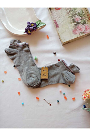 2 ÇİFT HEDİYE PATİK ÇORAP TOPUK TAKVİYELİ ERKEK KADIN SIKMAYAN GRİ BAMBU(DİKİŞSİZ) SİYAH 36-40