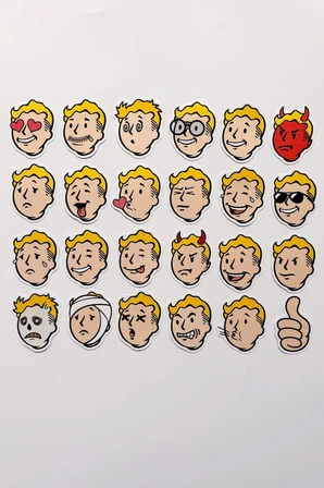 Fallout Vault-Boy Sticker Paketi 23 Parça Yapışkanlı Kaliteli Su Geçirmez Laptop Telefon Etiket Seti