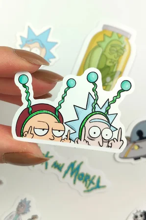 Rick and Morty Sticker Paketi 20 Parça Kaliteli Su Geçirmez Laptop Telefon Etiket Seti