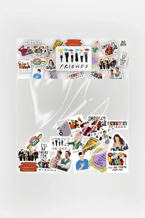Friends Sticker Paketi 20 Parça Kaliteli Su Geçirmez Laptop Telefon Etiket Seti