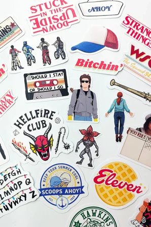 Stranger Things Sticker Paketi 23 Parça Kaliteli Su Geçirmez Laptop Telefon Termos Etiket Seti