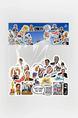 The Office Dizisi Sticker Paketi 25 Parça Kaliteli Su Geçirmez Laptop Telefon Termos Etiket Seti