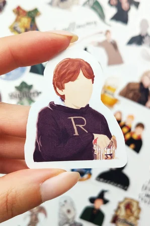 Harry Potter Temalı Sticker Paketi 60 Parça Kaliteli Su Geçirmez Laptop Telefon Termos Etiket Seti