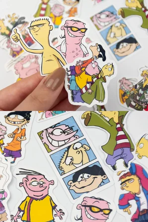 Ed, Edd ve Eddy 20 Parça Sticker Paketi Kaliteli Su Geçirmez Laptop Telefon Termos Etiket Seti