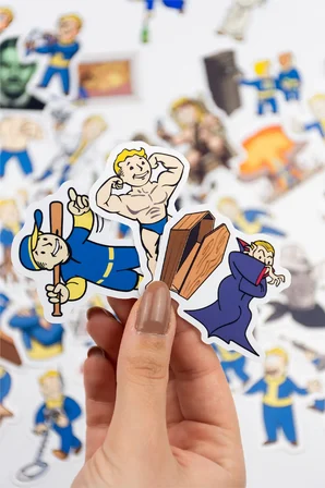 Fallout Mega Perks & More Sticker Paketi 71 Parça Kaliteli Su Geçirmez Laptop Telefon Etiket Seti