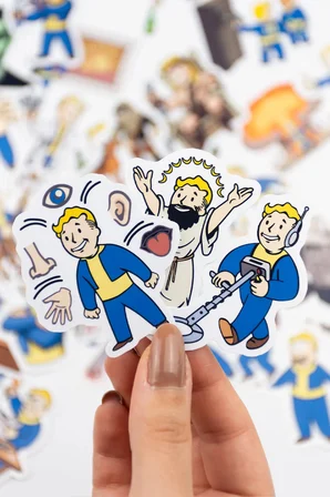Fallout Mega Perks & More Sticker Paketi 71 Parça Kaliteli Su Geçirmez Laptop Telefon Etiket Seti