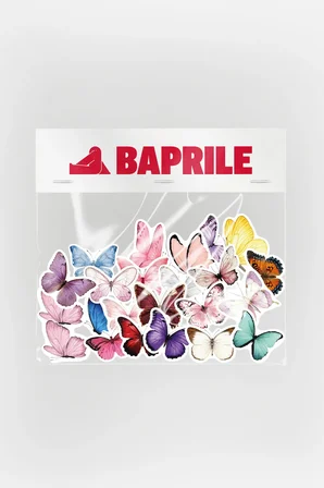 Renkli Kelebekler Sticker Paketi 22 Parça Kaliteli Su Geçirmez Etiket Seti