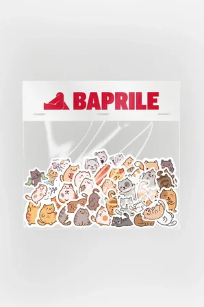 Kediler 80 Parça Sticker Paketi Kaliteli Su Geçirmez Laptop Termos Telefon Etiket Seti