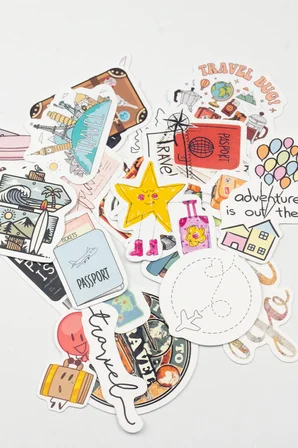 Seyahat Temalı Sticker Paketi 22 Parça Su Geçirmez Travel Valiz Laptop Termos Telefon Etiket Seti
