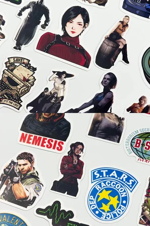 Resident Evil Iconic Sticker Paketi 32 Parça Kaliteli Su Geçirmez Laptop Telefon Termos Etiket Seti