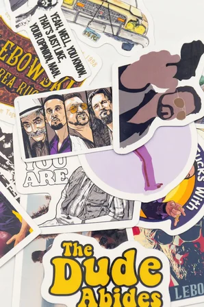 Big Lebowski Sticker Paketi 16 Parça Kaliteli Su Geçirmez Laptop Telefon Termos Etiket Seti