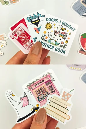Kitap Temalı Sticker Paketi 20 Parça Bookish Kaliteli Su Geçirmez Laptop Termos Telefon Etiket Seti