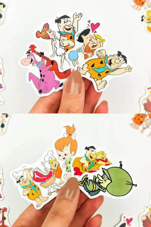 Taş Devri Temalı Sticker Paketi 23 Parça Çakmaktaşlar Su Geçirmez Laptop Telefon Etiket Seti