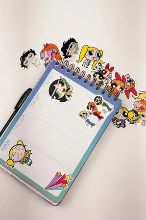 Powerpuff Girls 14 Parça Kaliteli Laptop Ajanda Termos Etiket Seti
