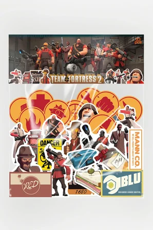 Team Fortress 2 TF2 33 Parça Kaliteli Laptop Telefon Termos Etiket Seti