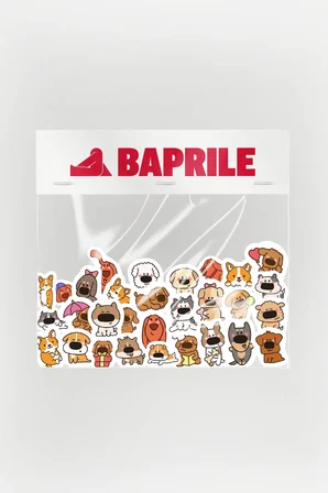 Sevimli Köpekler 80 Parça Sticker Paketi Kaliteli Su Geçirmez Laptop Termos Telefon Etiket Seti