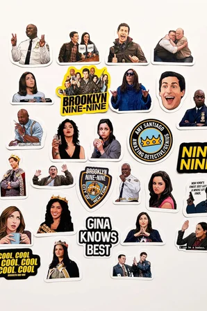 Brooklyn Nine-Nine 28 Parça Sticker Paketi Suya Dayanıklı Laptop Termos Telefon Etiket Seti