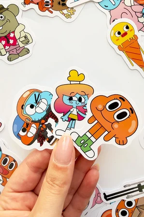 Gumball 40 Parça Sticker Paketi Suya Dayanıklı Laptop Termos Telefon Etiket Seti