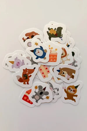 Sevimli Hayvanlar Doğum Günü 25 Parça Sticker Paketi Suya Dayanıklı Laptop Termos Telefon Etiket Seti