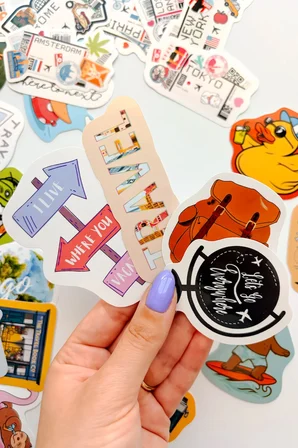 Tatil ve Seyahat Temalı Sticker Paketi 30 Parça Su Geçirmez Travel Valiz Laptop Termos Telefon Etiket Seti