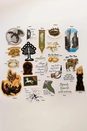 Yüzüklerin Efendisi LOTR Fan Illustrations 22 Parça Sticker Paketi Suya Dayanıklı Laptop Termos Telefon Etiket Seti