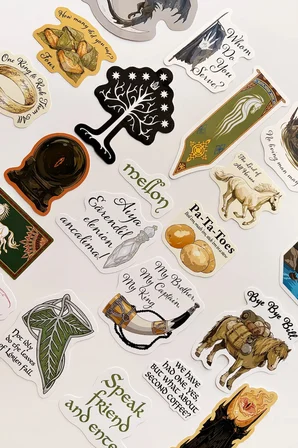 Yüzüklerin Efendisi LOTR Fan Illustrations 22 Parça Sticker Paketi Suya Dayanıklı Laptop Termos Telefon Etiket Seti