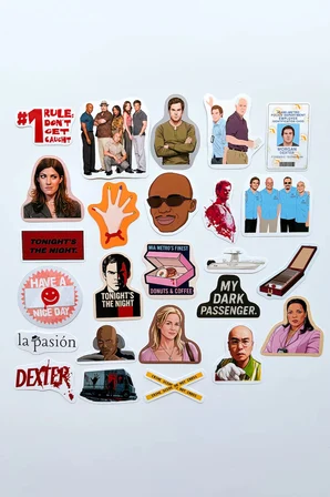 Dexter 25 Parça Sticker Paketi Suya Dayanıklı Laptop Termos Telefon Etiket Seti