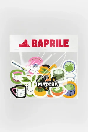 Matcha Latte Temalı 15 Parça Sticker Paketi Suya Dayanıklı Ajanda Laptop Termos Telefon Etiket Seti