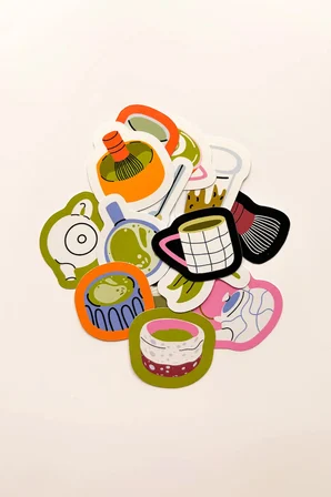 Matcha Latte Temalı 15 Parça Sticker Paketi Suya Dayanıklı Ajanda Laptop Termos Telefon Etiket Seti
