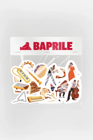 Müzik Enstrümanları ve Müzisyenler 63 Parça Sticker Paketi Suya Dayanıklı Laptop Termos Telefon Etiket Seti