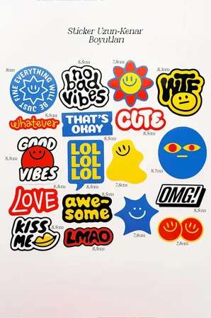 The Dump V Eğlenceli Sticker Koleksiyonu 18 Parça Laptop Kaykay Termos Etiket Seti