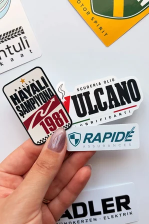 Hayali Şampiyona Ralli Sponsor Çıkartmaları 24 Adet Suya Dayanıklı Laptop Termos Telefon Etiket Seti