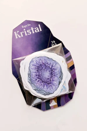 Mineral ve Kristal Sticker Seti 34 Adet Laptop Ajanda Çıkartma