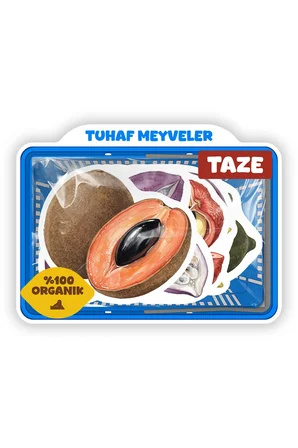 Tuhaf Meyveler Sticker Seti 22 Adet Egzotik Meyve Çıkartma Ajanda Bullet Journal Scrapbook Kolaj Etiket Seti