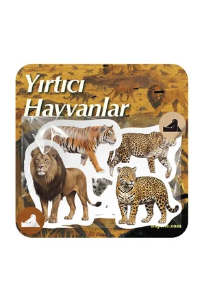 Yırtıcı Hayvanlar Sticker Seti 24 Adet Kurt Aslan Kaplan Tilki Vahşi Hayvan Laptop Ajanda Çıkartma Etiket Seti