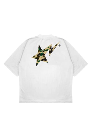 Unisex Oversize BAPE 1ST STA Baskılı Boxy Fit Kalın Kumaşlı T-shirt