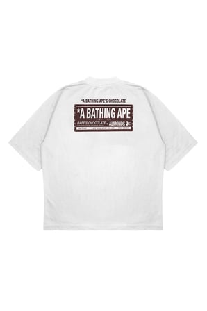 Unisex Oversize BAPE x Choco Bites Baskılı Boxy Fit Kalın Kumaşlı (240gsm) T-shirt