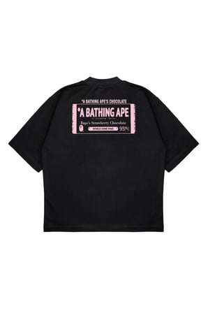 Unisex Oversize BAPE x Choco Bites Baskılı Boxy Fit Kalın Kumaşlı (240gsm) T-shirt