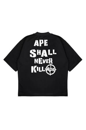 Unisex Oversize A BATHING APE SHALL NEVER KILL Baskılı Boxy Fit Kalın Kumaşlı T-shirt