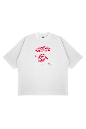 Unisex Oversize BAPE SILUET DUDAK Baskılı Boxy Fit Kalın Kumaşlı (240gsm) T-shirt