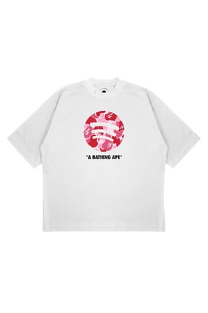 Unisex Oversize A BATHING APE SPOTIFY Baskılı Boxy Fit Kalın Kumaşlı T-shirt